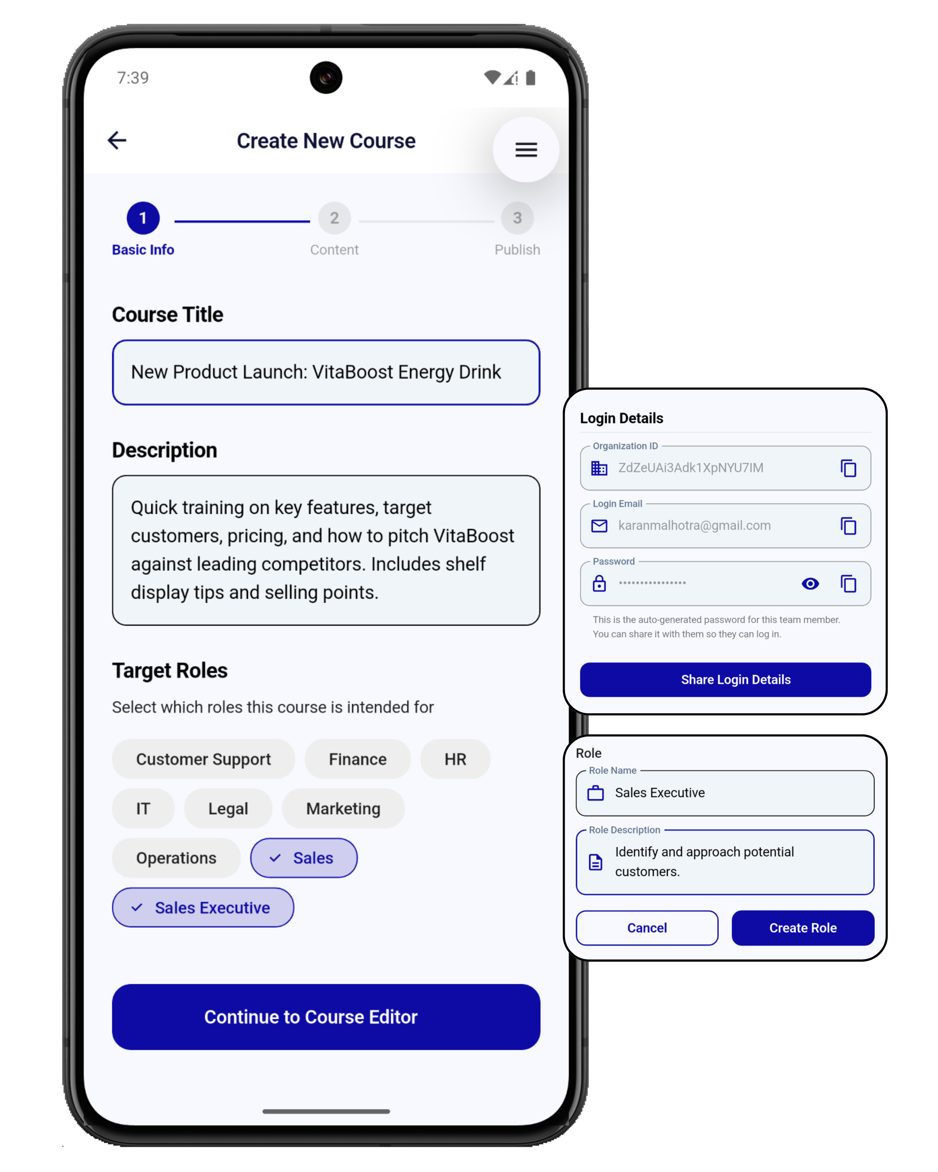 Scrollable platform interface
